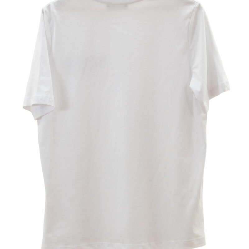 White Cotton T-Shirt with Triangle Chest Detail